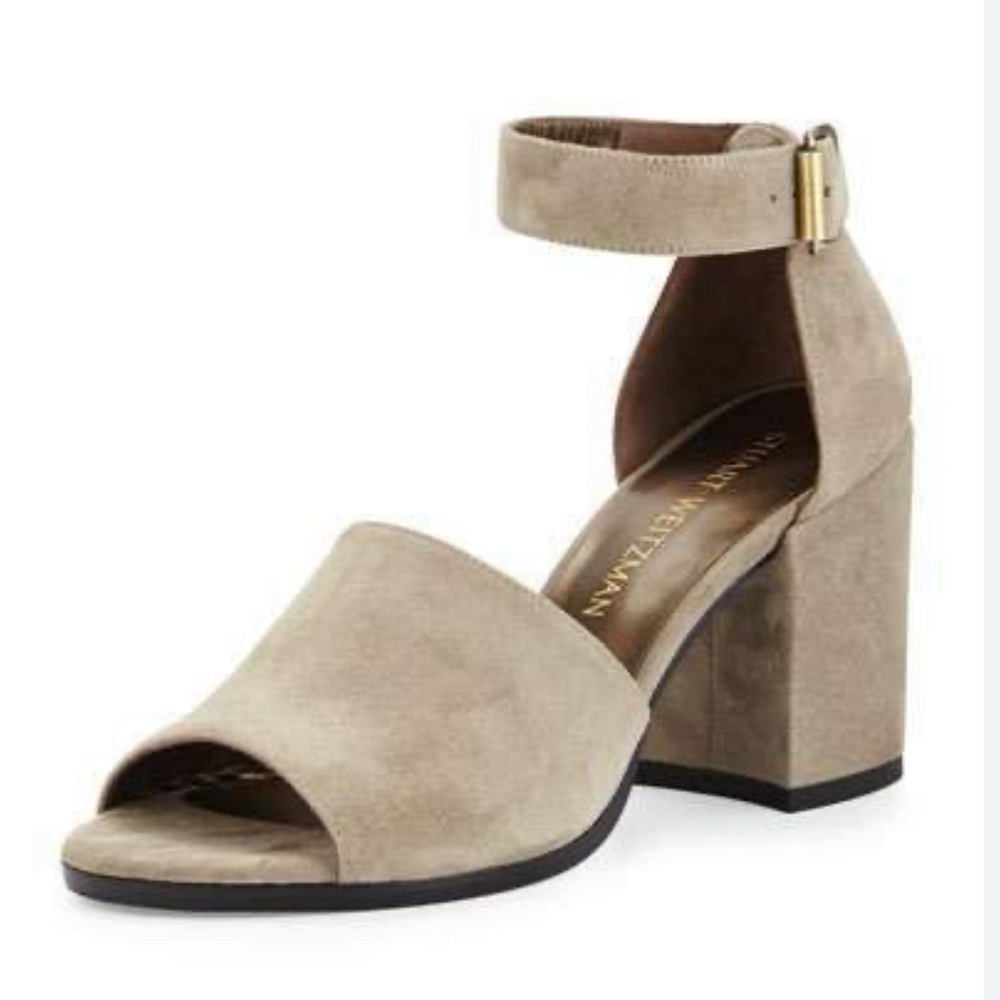 Stuart Weitzman Sohogal‎ Suede City Sandal Block Heels Size 9.5